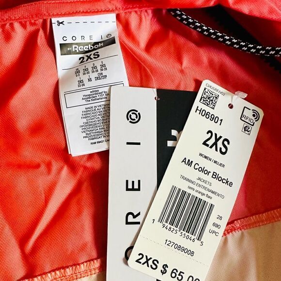 REEBOX windbreakers Women Oversized French Terry Full-Zip Hoodie Red… - Picture 1 of 16